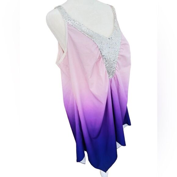 Nextmia purple ombré top with silver sequin bodice and straps size 2XL, size 16. - Picture 5 of 6